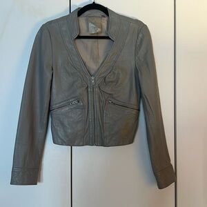 Hinge gray leather jacket, size small